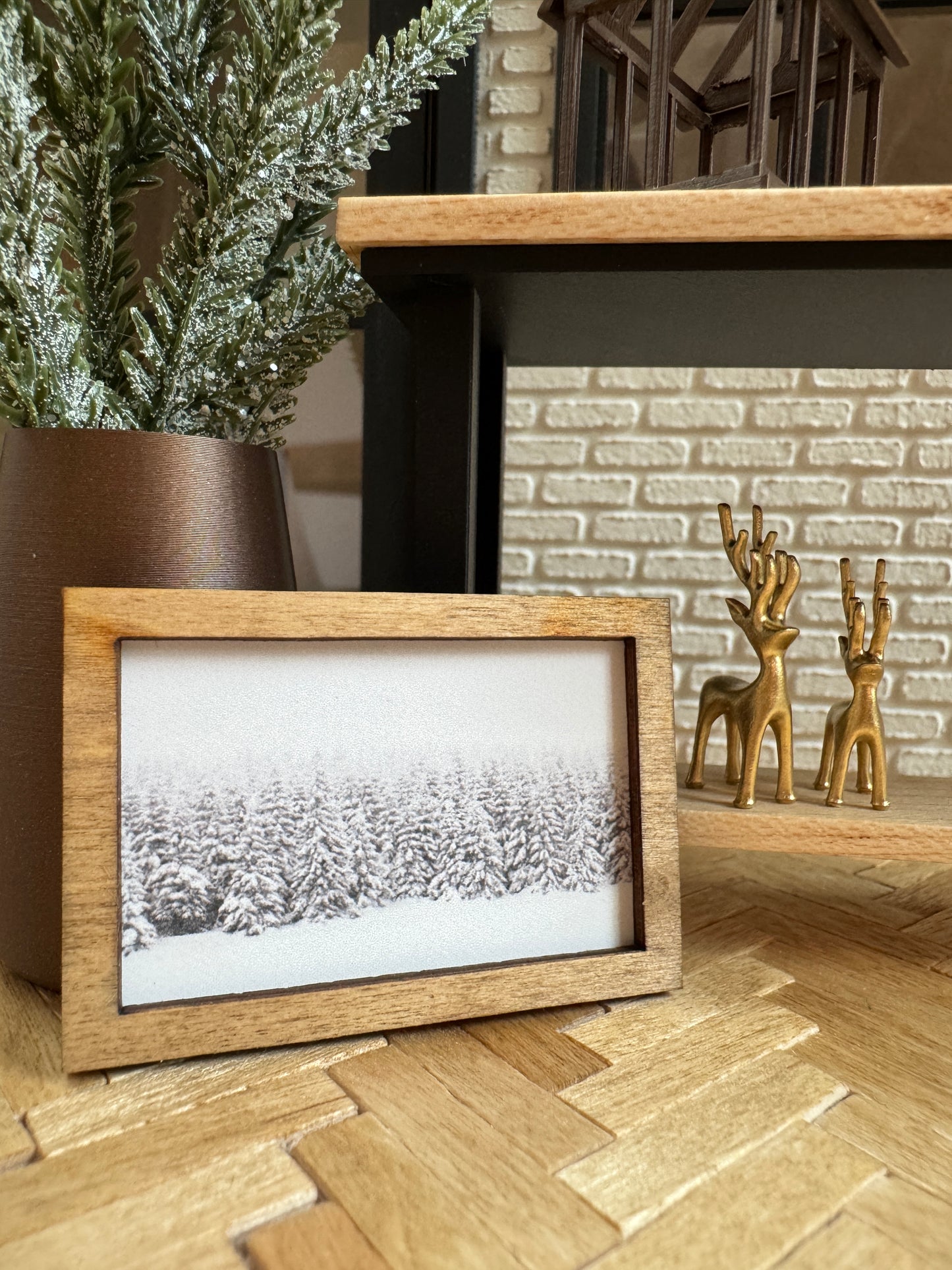 Snowy Winter Trees Framed Wall Art