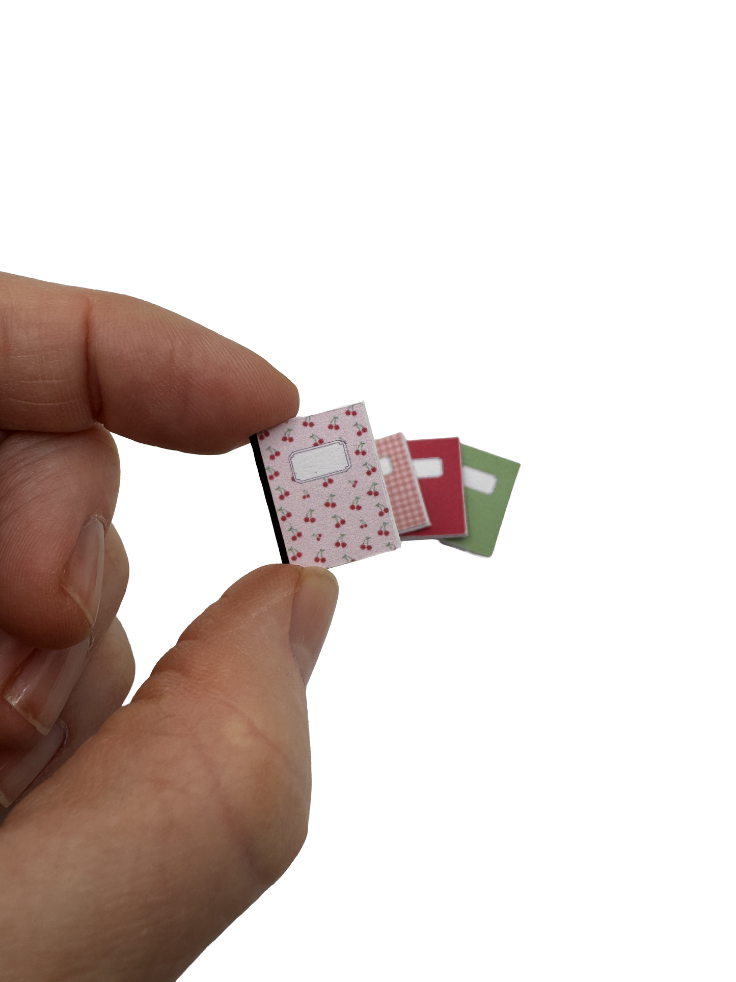 Cherries & Solids Mini Notebook Set in 1:12 scale