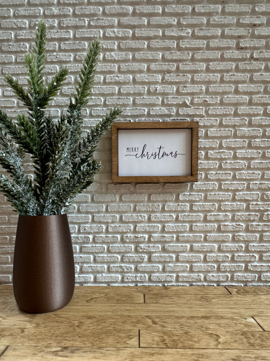 "Merry Christmas" Framed Farmhouse Wall Art