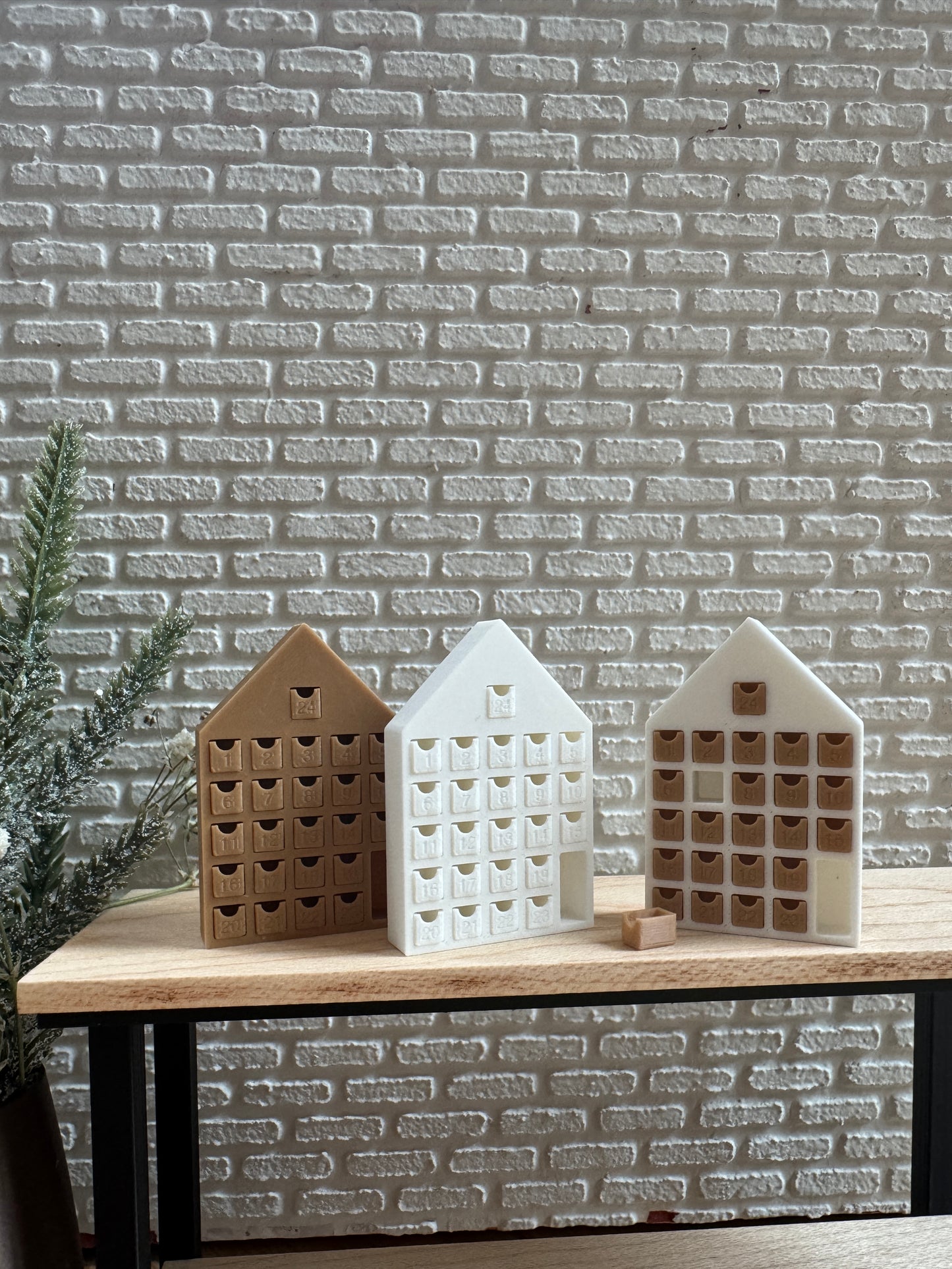 Tan & White Mini Christmas Advent