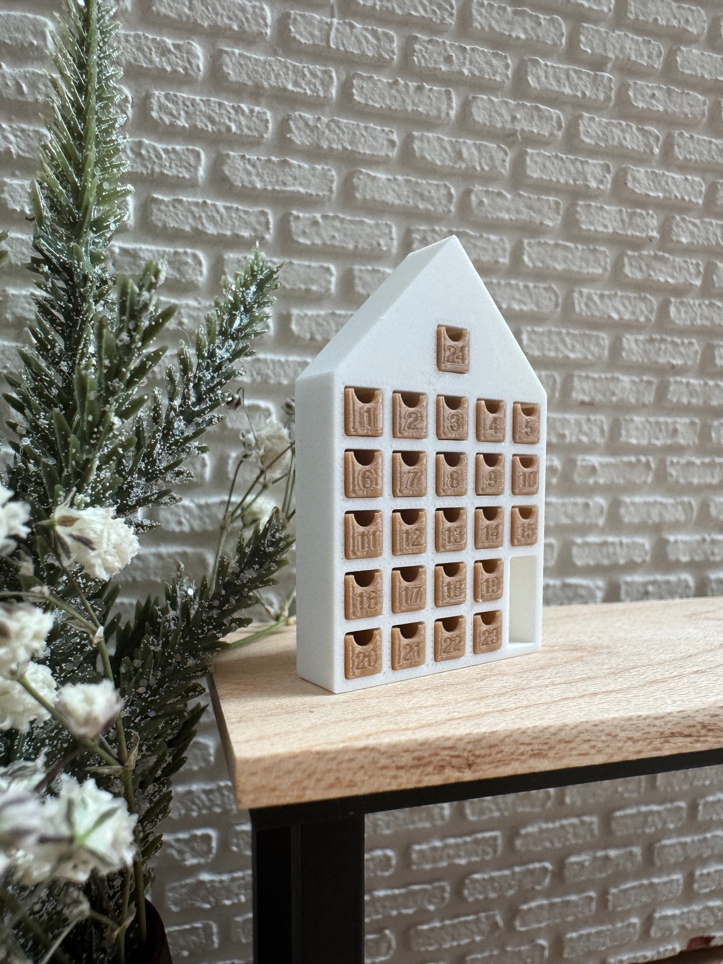 Tan & White Mini Christmas Advent