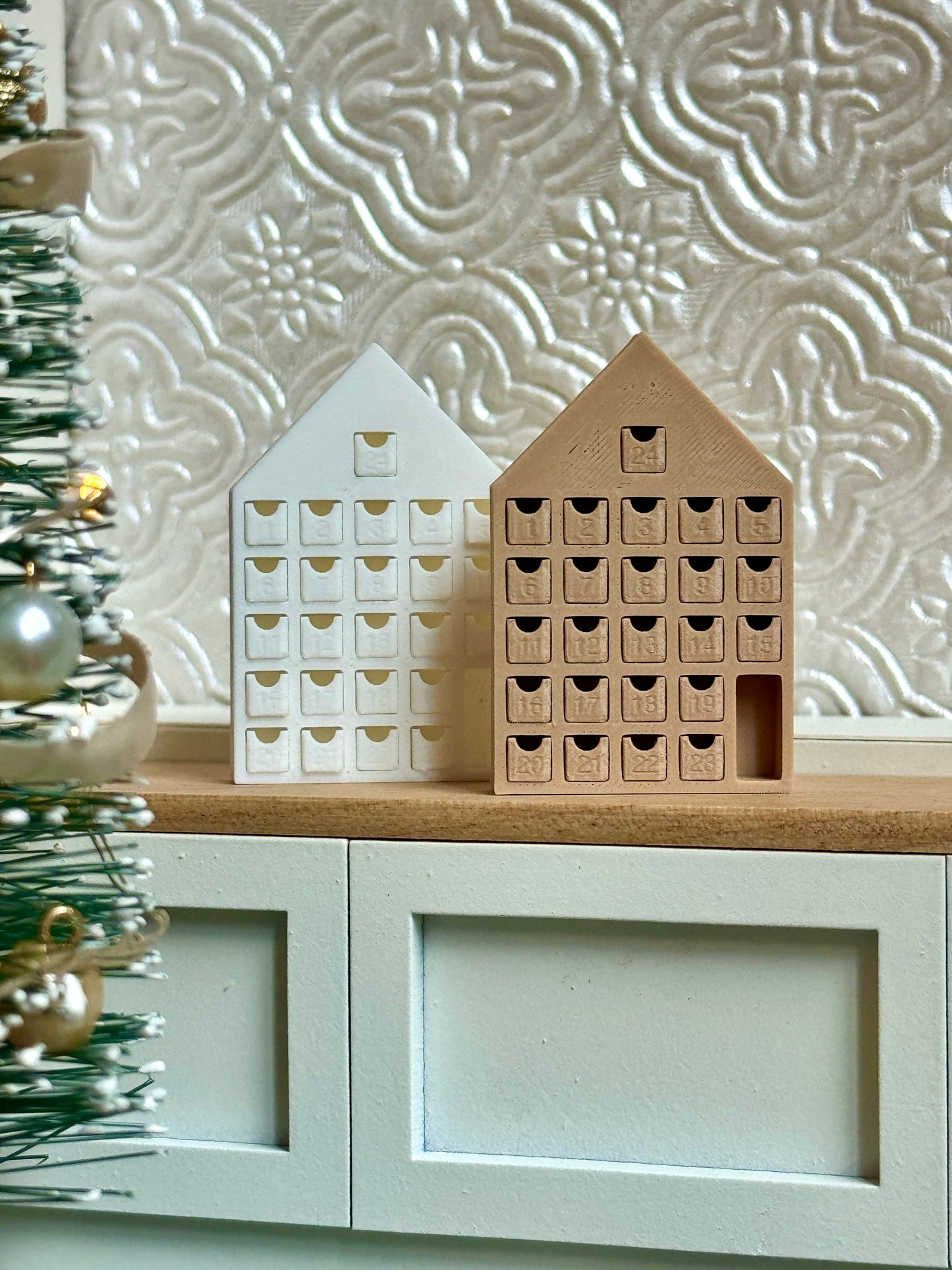 Tan & White Mini Christmas Advent