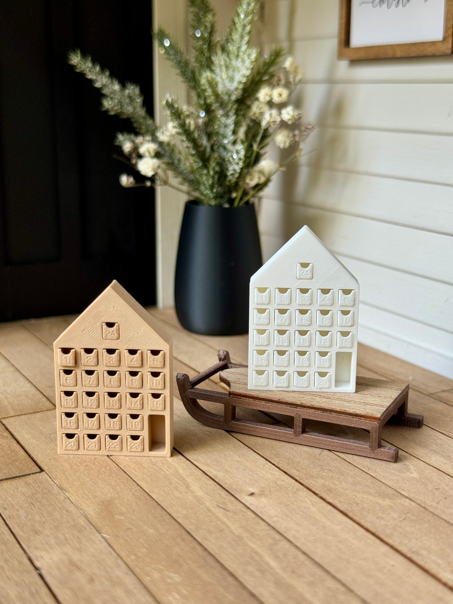 Tan & White Mini Christmas Advent