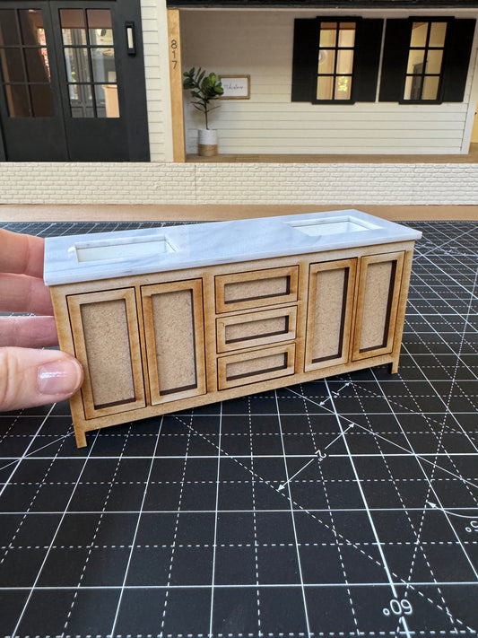 DIY Kit Bathroom Cabinet Miniature in 1:12 scale | Sink and Acrylic Counter