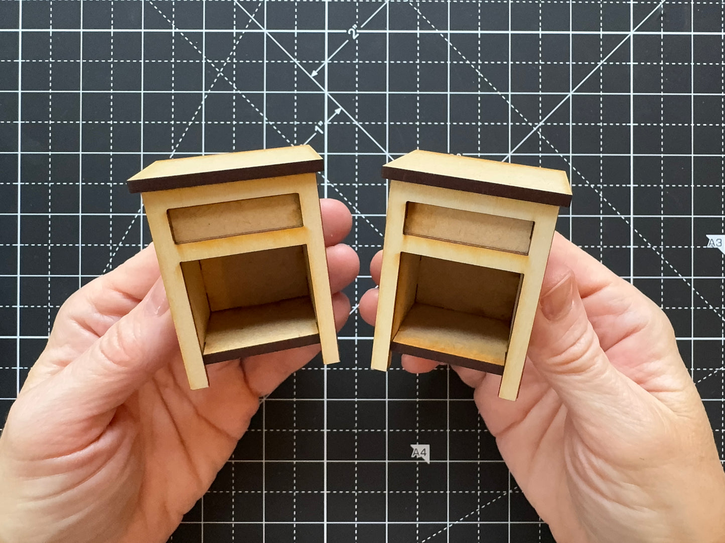 Miniature Nightstand End Table DIY Kit 1:12 Scale