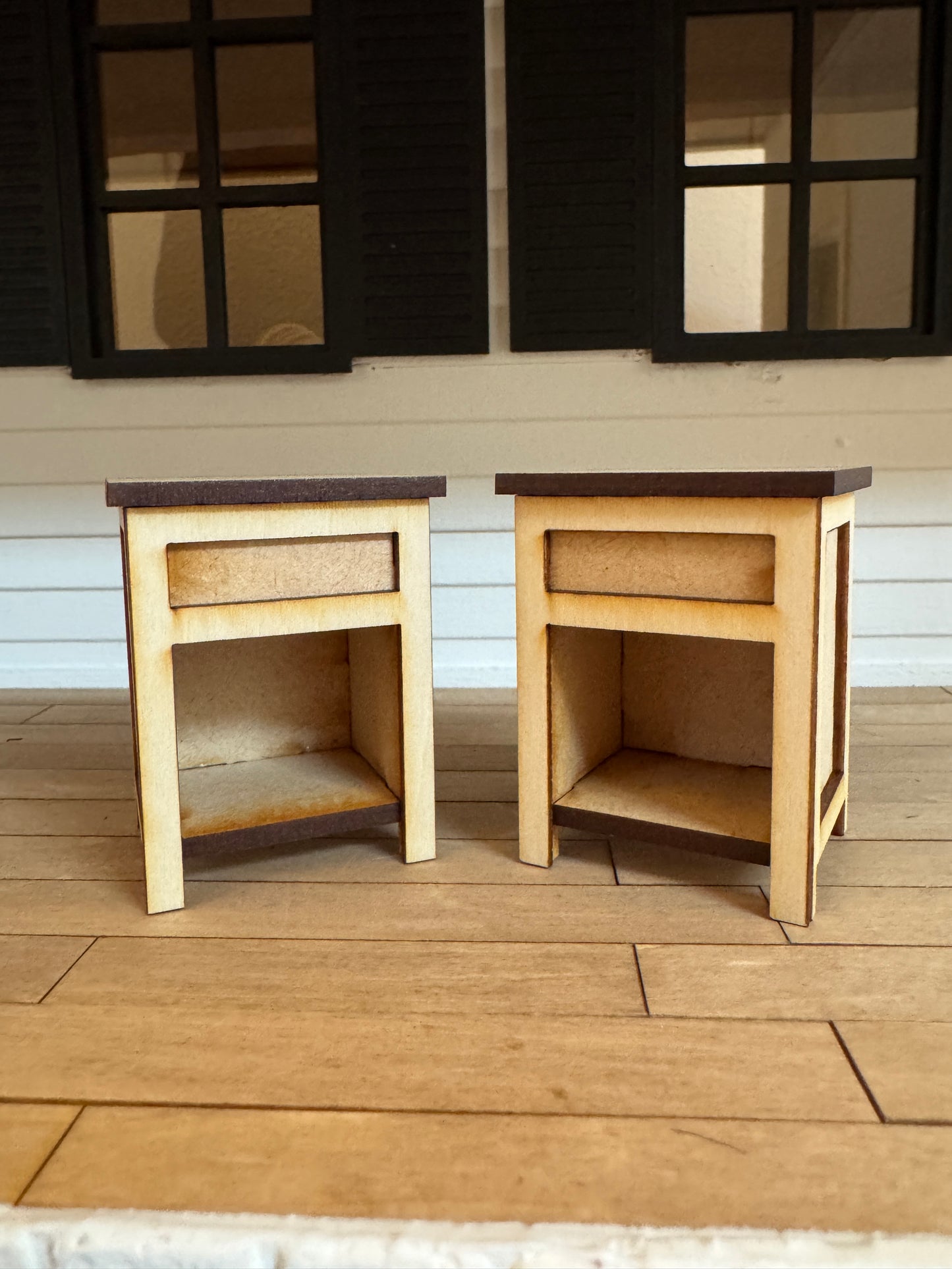 Miniature Nightstand End Table DIY Kit 1:12 Scale