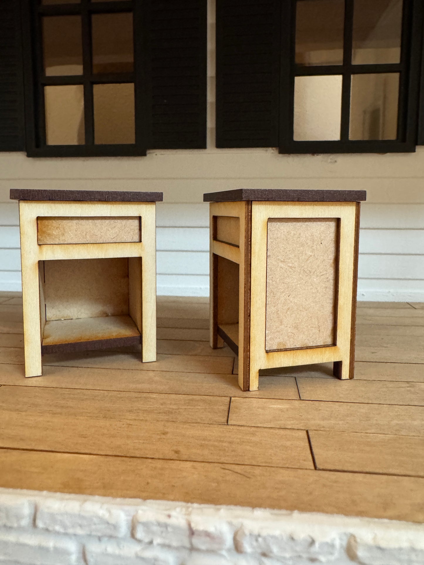 Miniature Nightstand End Table DIY Kit 1:12 Scale
