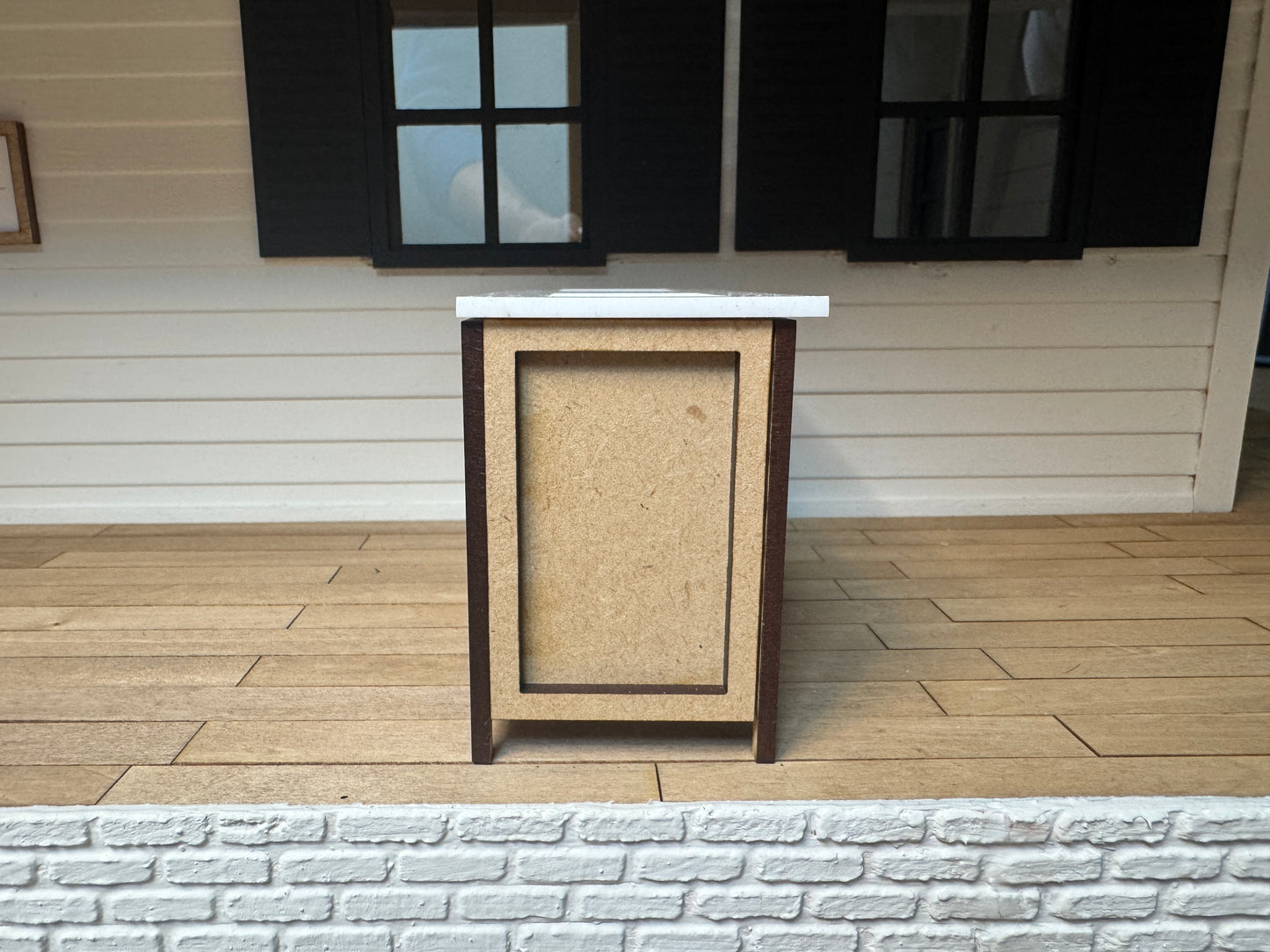 5" DIY Kit Bathroom Cabinet Miniature in 1:12 scale | Sink and Acrylic Counter (Copy)