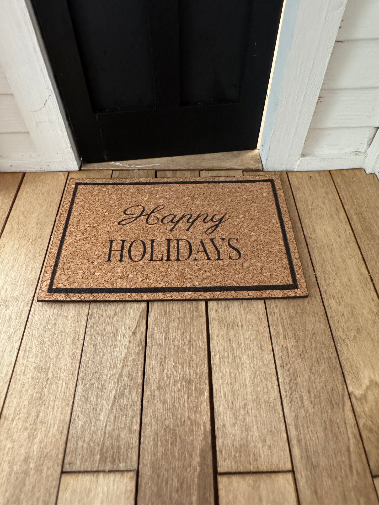 Miniature "Happy Holidays" Front Door Mat