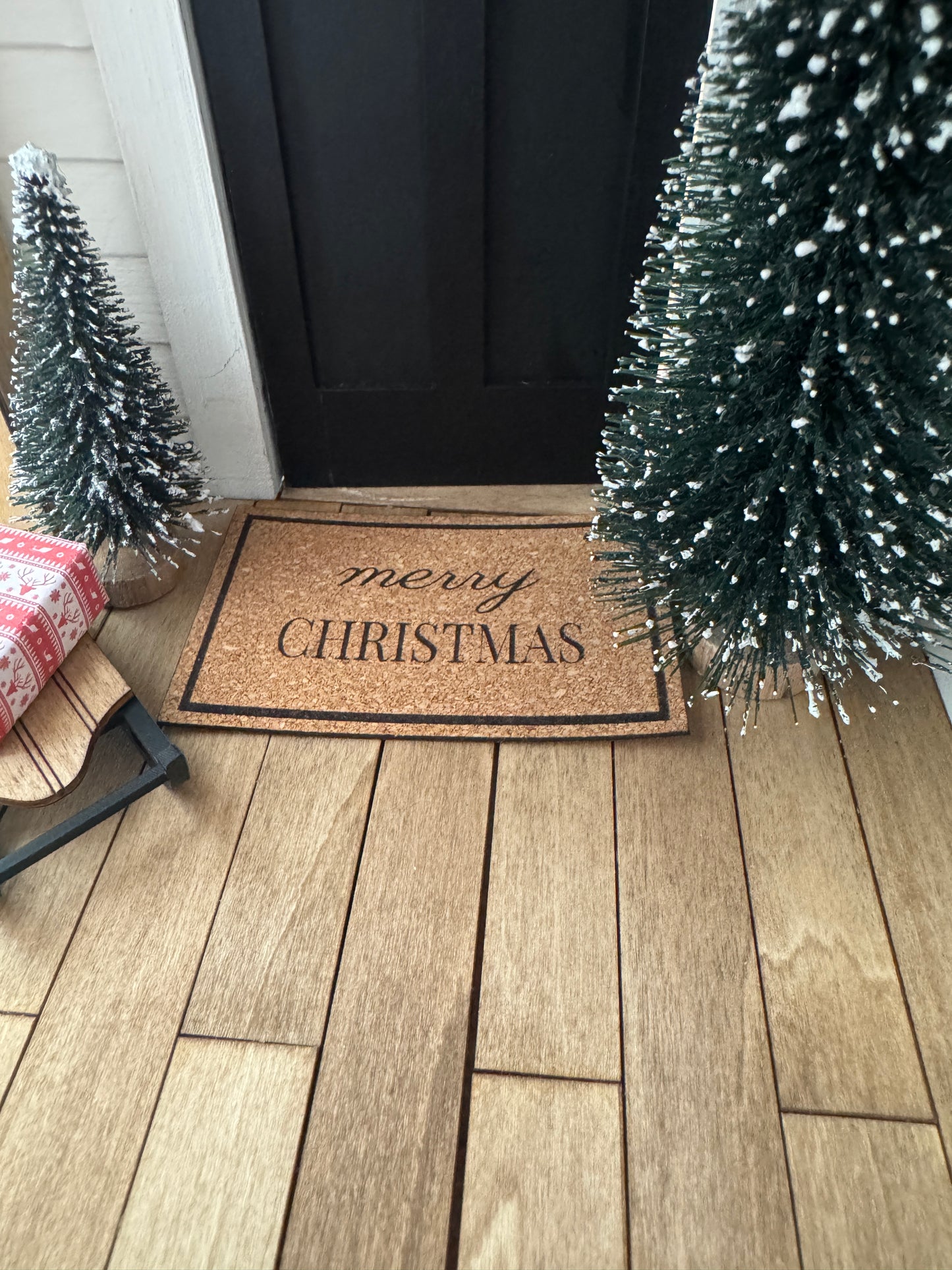 Miniature "Merry Christmas" Front Door Mat