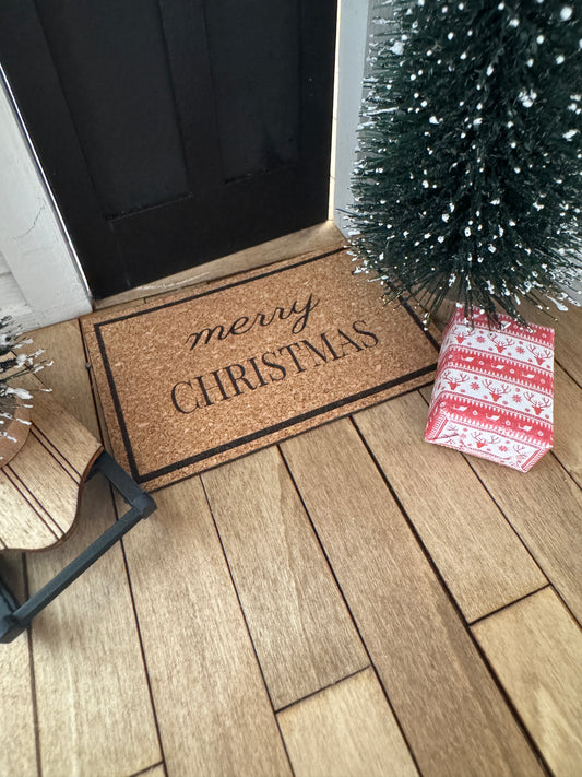 Miniature "Merry Christmas" Front Door Mat